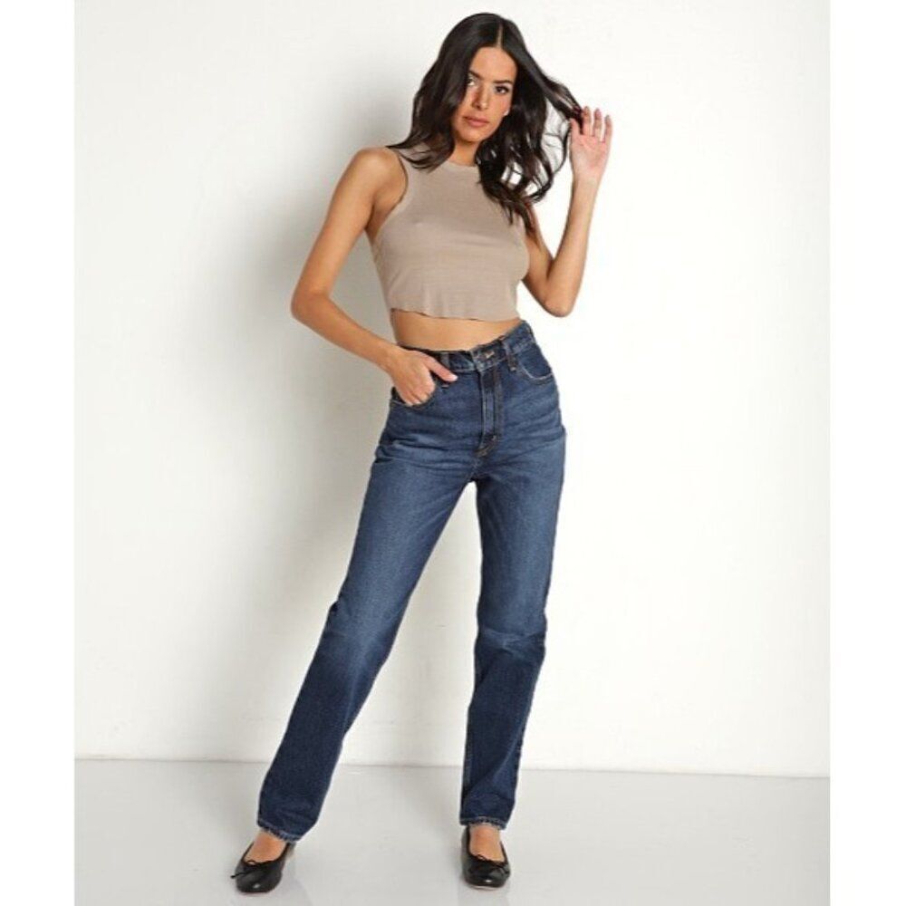 Levis 70s High‎ Slim Straight Jeans Womens 26X29 Dark Wash A08980015